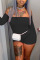Black Fashion Sexy Solid Backless Off the Shoulder Skinny Romper
