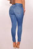 Deep Blue Casual Skinny Denim Jeans