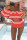 Red Sexy Stitching Swimwear Two-piece Set
