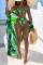 Green Sexy Fashion Printing Swimsuit Three-piece Suit