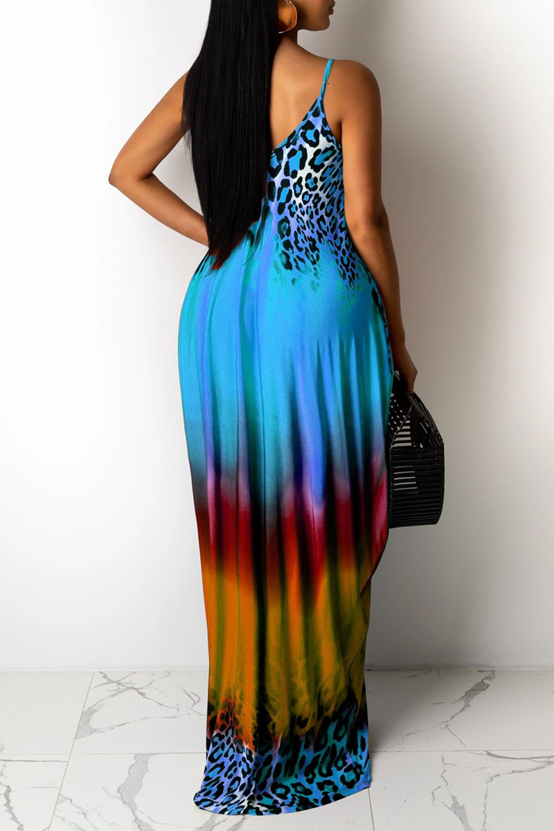 V-neck Single-breasted Loose Sling Dress