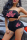 Black Pink Sexy Casual Letter Print Backless Strapless Sleeveless Two Pieces