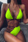 Fluorescent green Nylon Two Piece Suits Patchwork bandage Europe and America Tankinis Set
