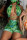 Green Fashion Sexy Halter Print Swimwears