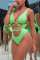 Green Sexy Bind Hollow Out Bikini