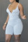 White Sexy Casual Solid Backless V Neck Sleeveless Two Pieces