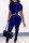 Blue Fashion Casual Solid Split Joint Slit Half A Turtleneck Short Sleeve Two Pieces