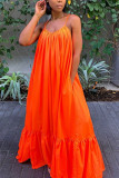 Orange Sexy Fashion Sleeveless Dress