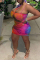 Red Fashion Sexy Print Hollowed Out Backless Spaghetti Strap Sleeveless Dress