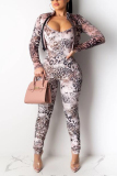 Leopard print Fashion Casual Character Print Two Pieces