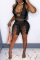 Pink Fashion Sexy Solid Hollowed Out Backless Halter Skinny Two-piece Set