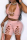 Pink Fashion Sexy Solid Hollowed Out Backless Halter Skinny Two-piece Set