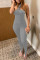 Grey Fashion Sexy Solid Backless Strap Design One Shoulder Skinny Jumpsuits