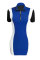 Royal blue Sexy Fashion Cap Sleeve Short Sleeves Turndown Collar Step Skirt skirt Patchwork Print chain 