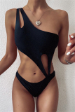 Black Sexy Cutout Sleeveless One-piece Swimsuit