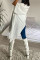 White Fashion Casual Solid Asymmetrical Turndown Collar Tops