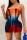 Orange Fashion Sexy Print Backless Strapless Skinny Romper