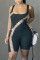 Black Fashion Sexy Solid Hollowed Out Square Collar Skinny Romper