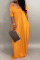 Yellow Fashion Casual Cap Sleeve Short Sleeves V Neck Straight Floor-Length Solid