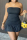 Black Fashion Sexy Solid Backless Flounce Strapless Sleeveless Dress