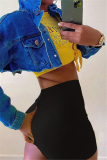 Yellow Casual Sportswear Solid Basic Skinny High Waist Shorts