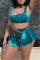 Lake Blue Fashion Sexy Solid Vests U Neck Sleeveless Two Pieces
