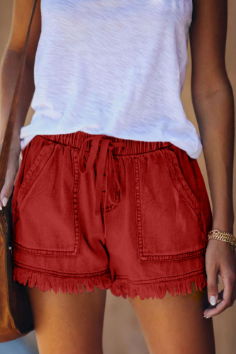 Red Fashion Casual Regular Solid Jeans