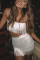 White Sexy Sling Bag Hip Tassel Two-Piece Set