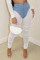 White Sexy Casual Patchwork See-through Skinny High Waist Pencil Trousers