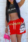 Red Casual Sportswear Print Basic O Neck Sleeveless Two Pieces