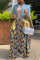 Blue Fashion Casual Plaid Print Patchwork Regular High Waist Skirt