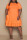 Orange Fashion Casual Solid Flounce O Neck Short Sleeve Dress