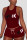 Wine Red Fashion Casual Printed Sleeveless Top Sports Set