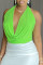 Apple Green Fashion Sexy Solid Backless Halter Tops