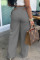 Coffee Casual Solid Hollowed Out Draw String Boot Cut Wide Leg Patchwork Bottoms