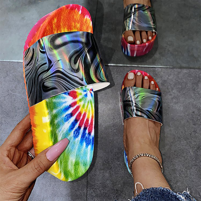 Black Casual Street Patchwork Tie-dye Opend Out Door Shoes_SHOES ...