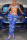 Deep Blue Fashion Sexy Print Backless Swimwears Three-piece Set