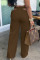 Red Casual Solid Hollowed Out Draw String Boot Cut Wide Leg Patchwork Bottoms