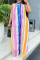 Multicolor Casual Print Split Joint Halter Straight Dresses
