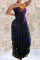 Black Sexy Print Split Joint Strapless Printed Dress Dresses