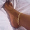 Silver Fashion Retro Solid Hollowed Out Anklet