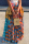 Orange Fashion Casual Plaid Print Split Joint Regular High Waist Skirt