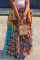 Orange Fashion Casual Plaid Print Split Joint Regular High Waist Skirt