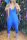 Blue Sexy Solid Patchwork Halter Harlan Jumpsuits