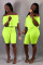 Fruit green Sexy Fashion Draped Solid Two Piece Suits asymmetrical Regular Two-Piece Short Set