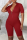 Red Sexy Solid Patchwork Zipper Collar Skinny Jumpsuits