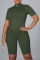 Black Sexy Solid Patchwork Zipper Collar Skinny Jumpsuits