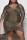 Gold Fashion Casual Plus Size Solid Draw String V Neck Long Sleeve Dresses