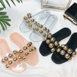 Transparent Color Fashion Casual Split Joint Comfortable Slippers