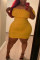 Yellow Sexy Fashion Off-The-Shoulder Dress